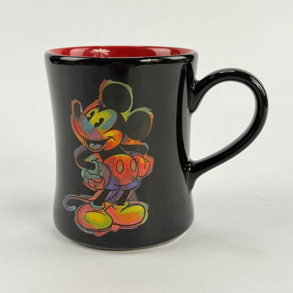 Disney Store Mickey Mouse‎ Sketch Coffee Mug Black Ceramic Pop Art Multi Color